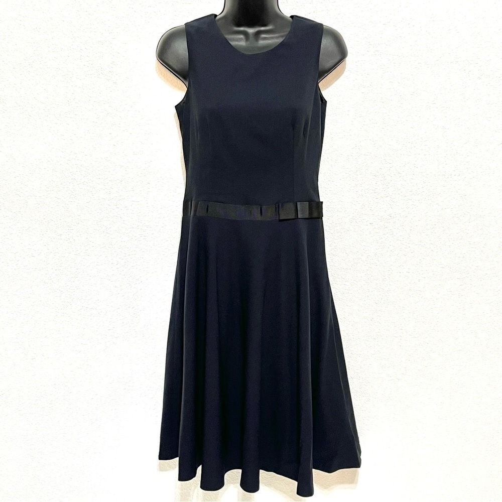 Banana Republic Woman Black Stretch WOOL Midi Dress Size 2